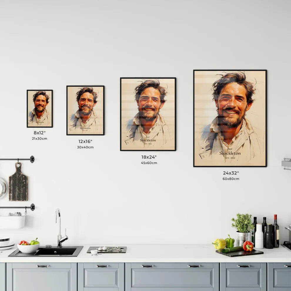 Ernest, Shackleton, 1874 - 1922, A Poster of a man smiling with a beard Default Title