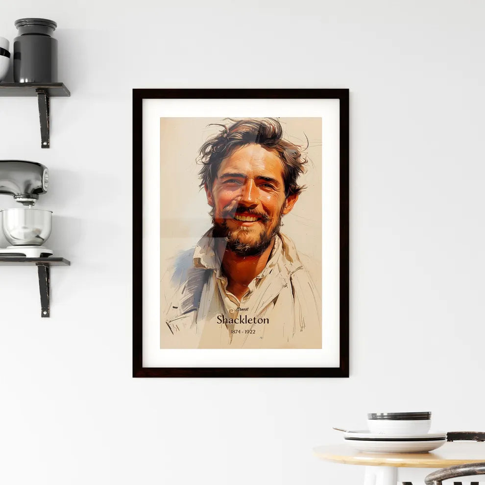 Ernest, Shackleton, 1874 - 1922, A Poster of a man smiling with a beard Default Title