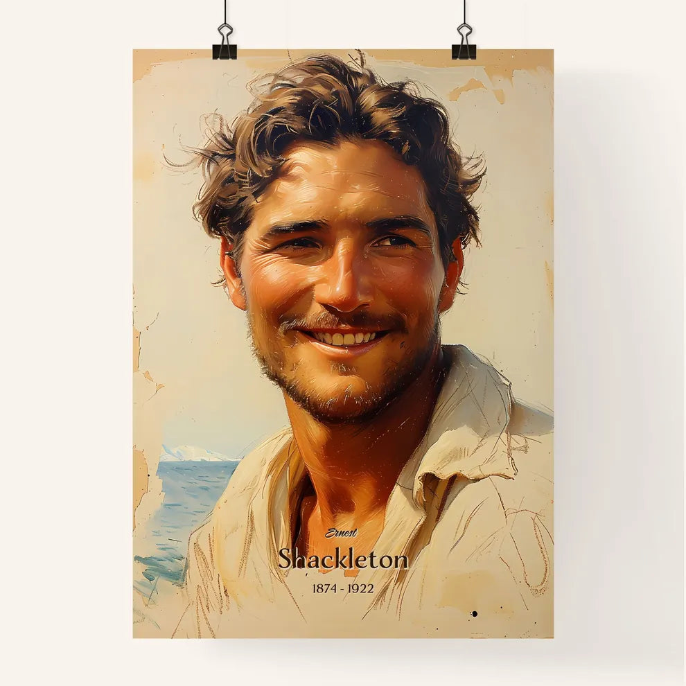 Ernest, Shackleton, 1874 - 1922, A Poster of a man smiling at the camera Default Title