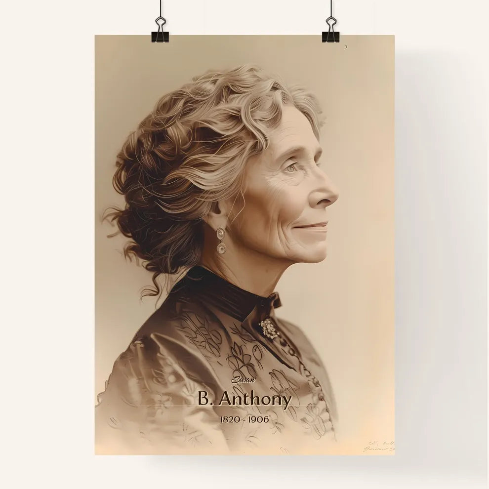 Susan, B. Anthony, 1820 - 1906, A Poster of a woman with curly hair and a black shirt Default Title