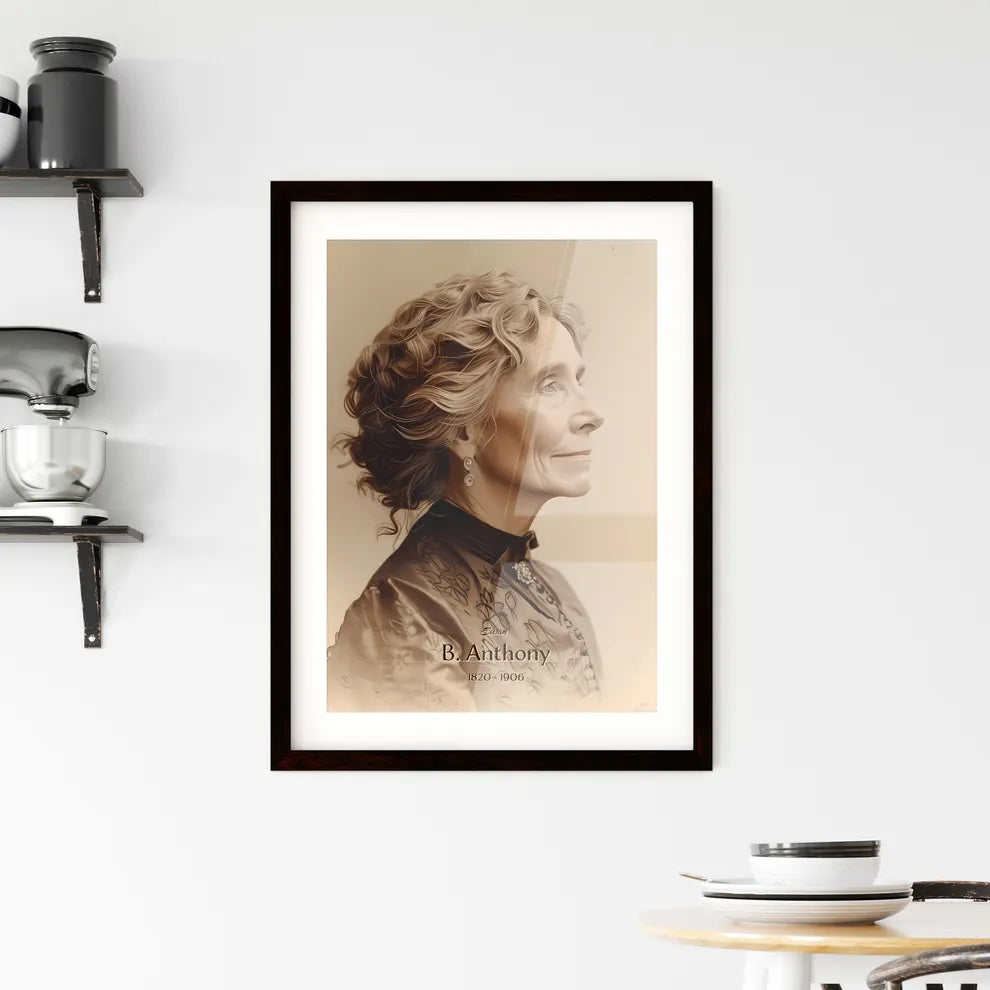 Susan, B. Anthony, 1820 - 1906, A Poster of a woman with curly hair and a black shirt Default Title