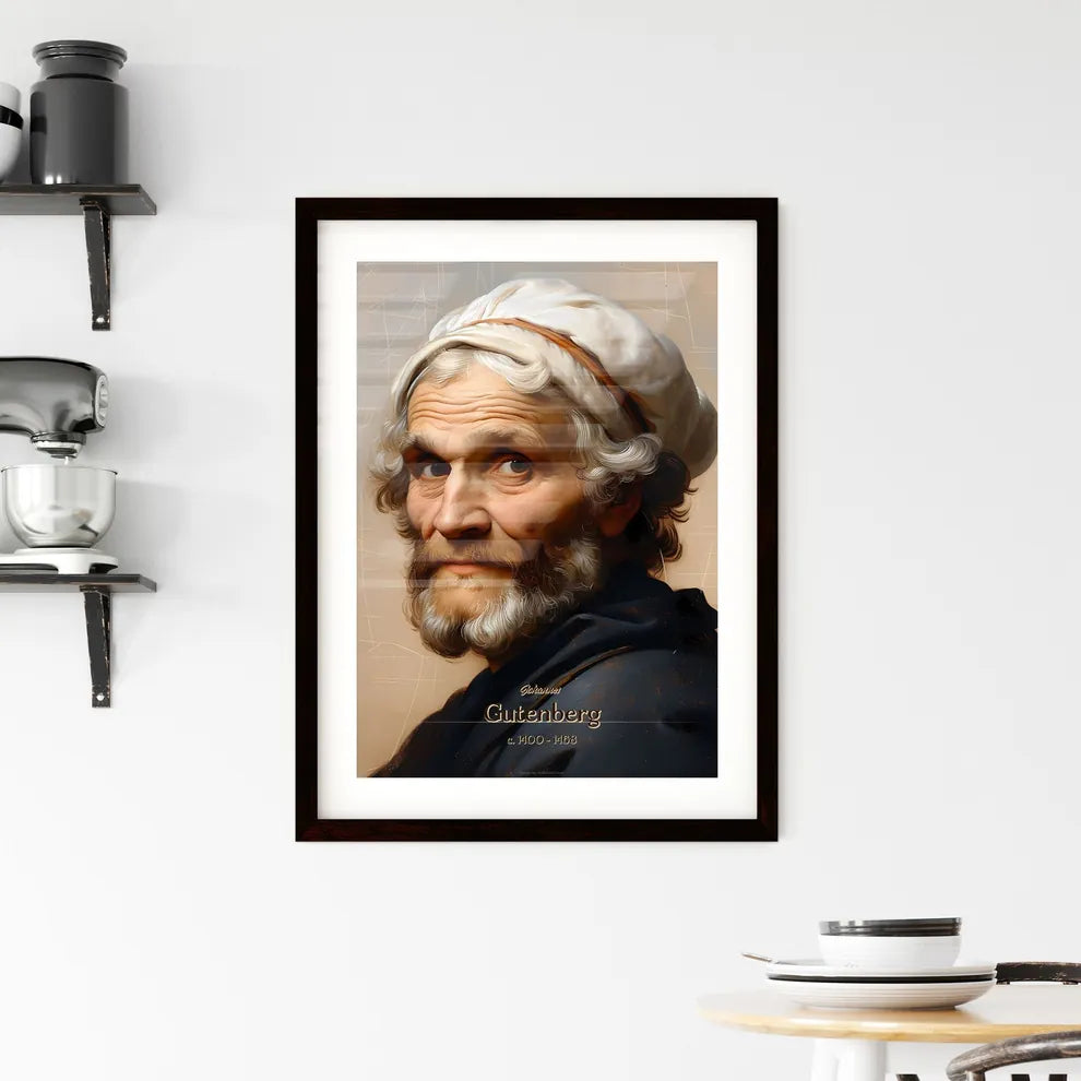 Johannes, Gutenberg, c. 1400 - 1468, A Poster of a man with a white headdress Default Title