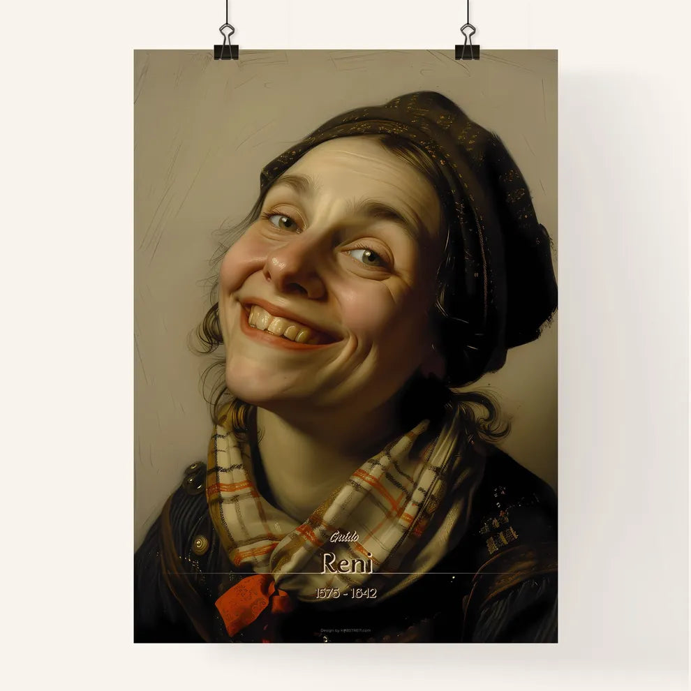 Guido, Reni, 1575 - 1642, A Poster of a woman smiling with a scarf and a hat Default Title