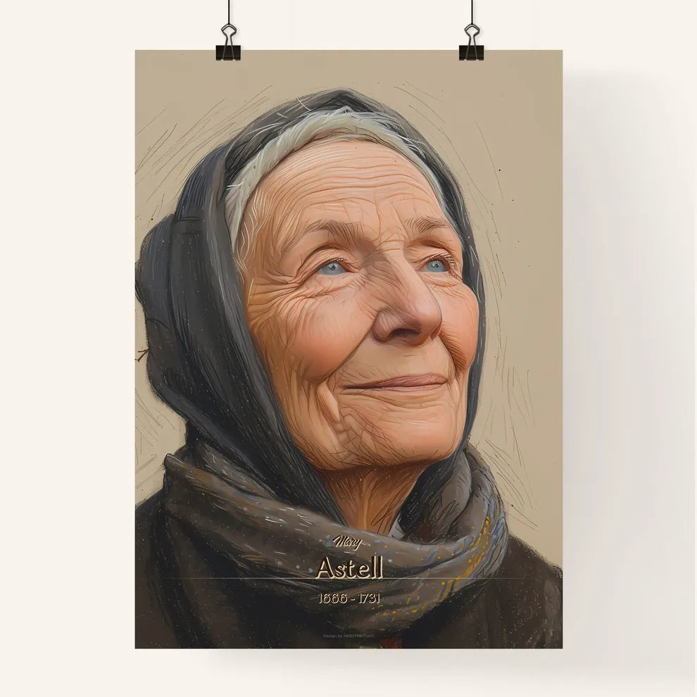 Mary, Astell, 1666 - 1731, A Poster of a woman with a scarf around her head Default Title