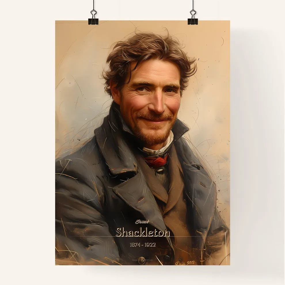 Ernest, Shackleton, 1874 - 1922, A Poster of a man in a coat Default Title