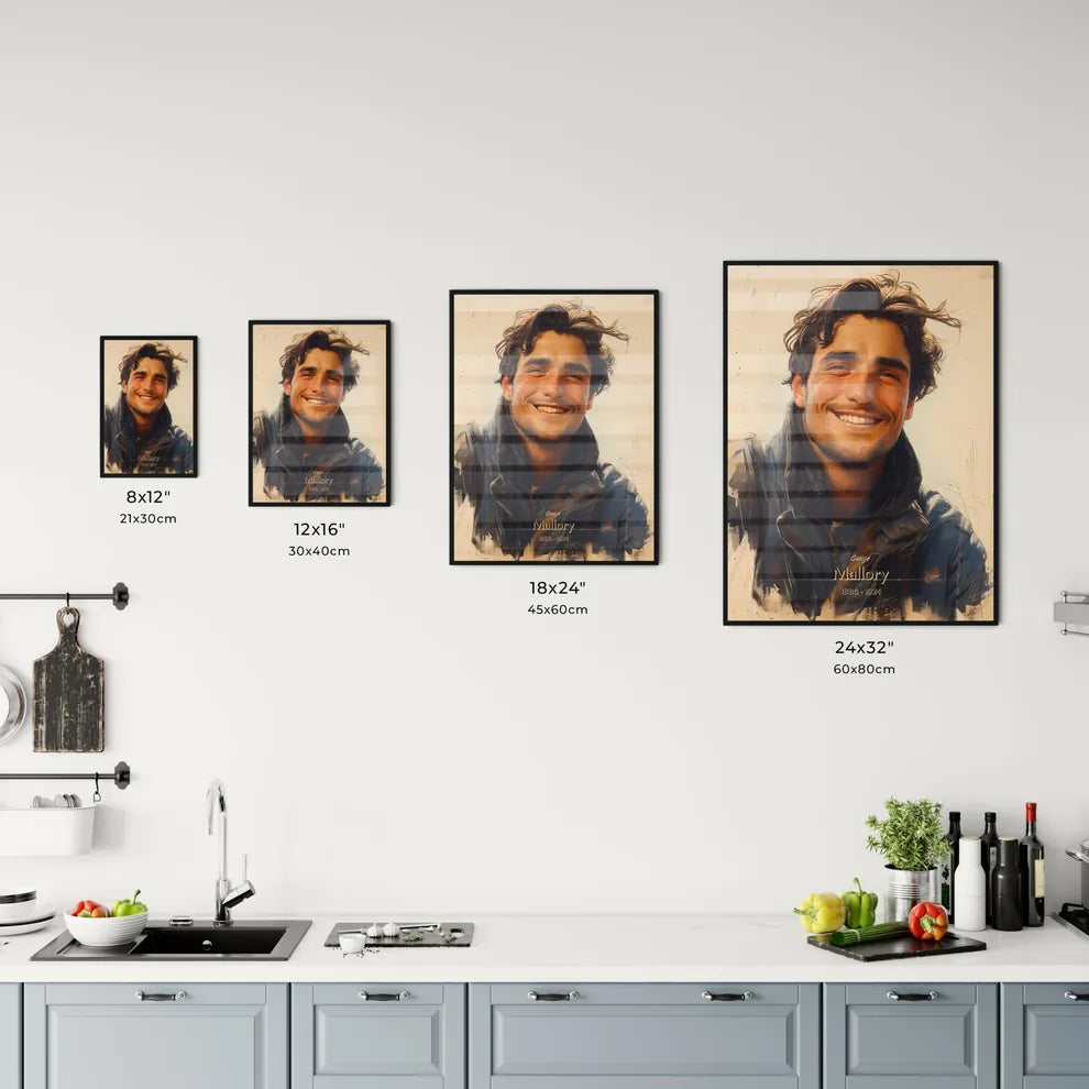 George, Mallory, 1886 - 1924, A Poster of a man smiling with wind blowing hair Default Title