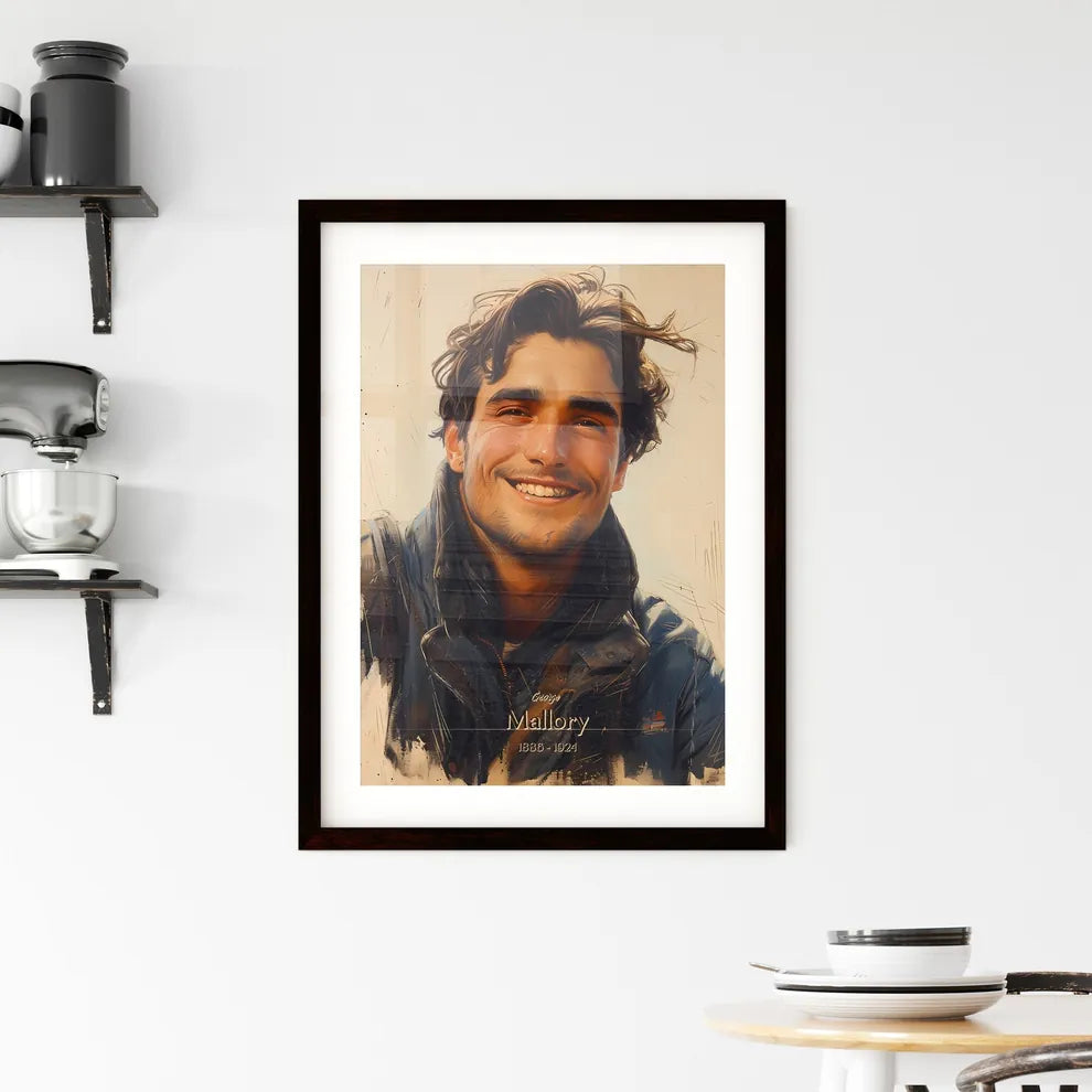 George, Mallory, 1886 - 1924, A Poster of a man smiling with wind blowing hair Default Title