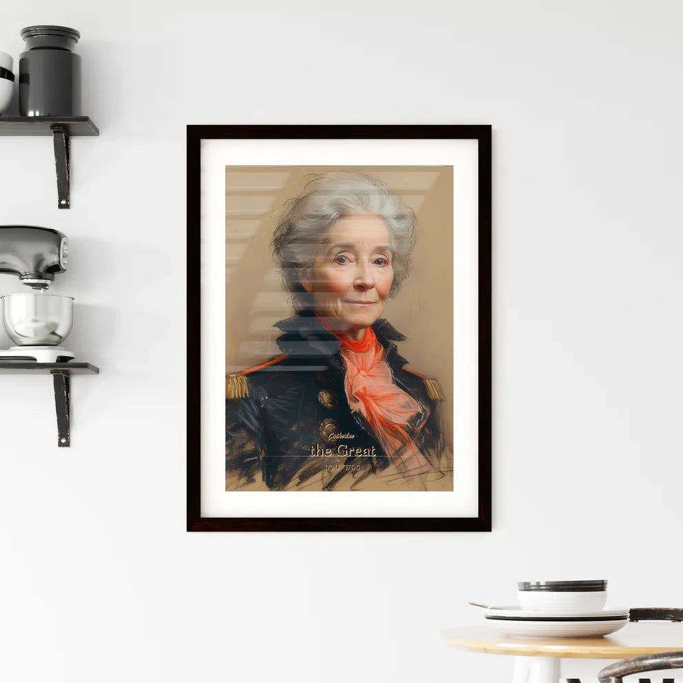 Catherine, the Great, 1729 - 1796, A Poster of a woman in a military uniform Default Title