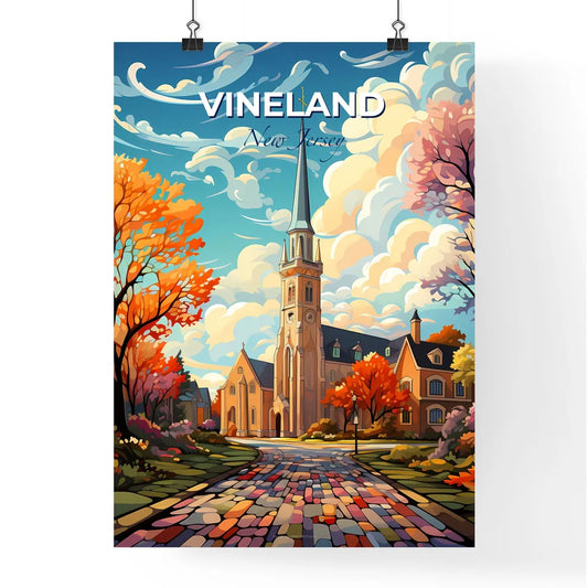 Vineland, New Jersey, A Poster of a church with a steeple and trees Default Title