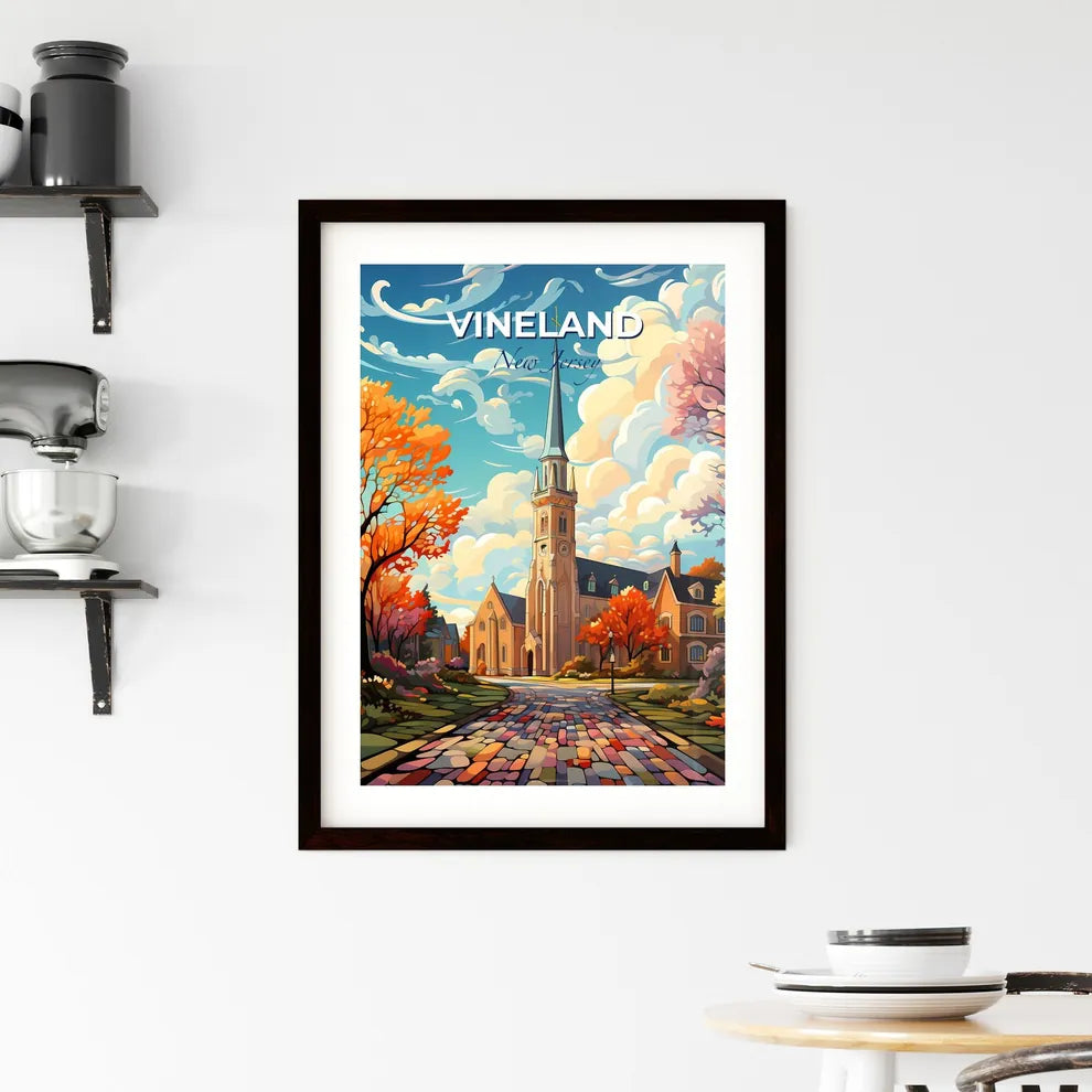 Vineland, New Jersey, A Poster of a church with a steeple and trees Default Title