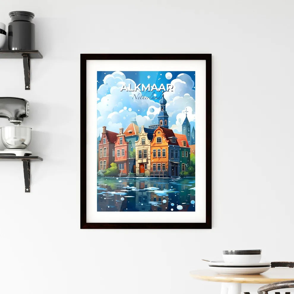 Alkmaar, Netherlands, A Poster of a colorful buildings next to a body of water Default Title