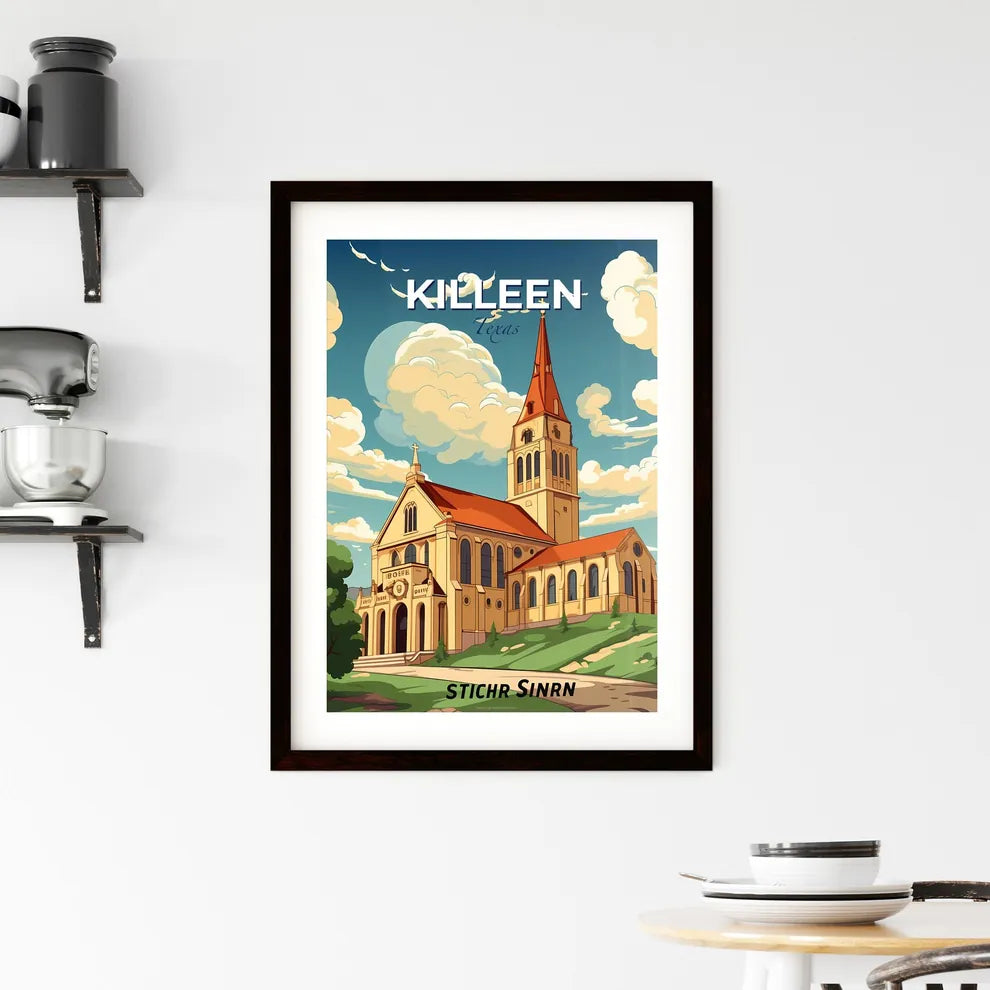 Killeen, Texas, A Poster of a church with a steeple and trees Default Title
