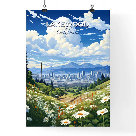 Lakewood, California, A Poster of a field of flowers and a city in the distance Default Title