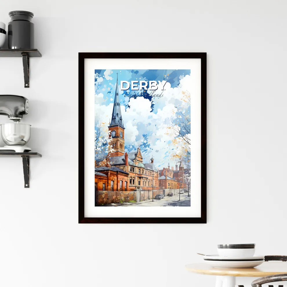 Derby, East Midlands, A Poster of a building with a clock tower Default Title
