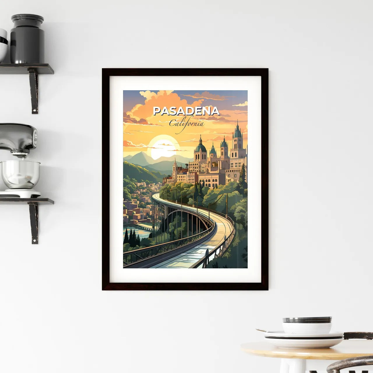 Pasadena, California, A Poster of a bridge over a city Default Title