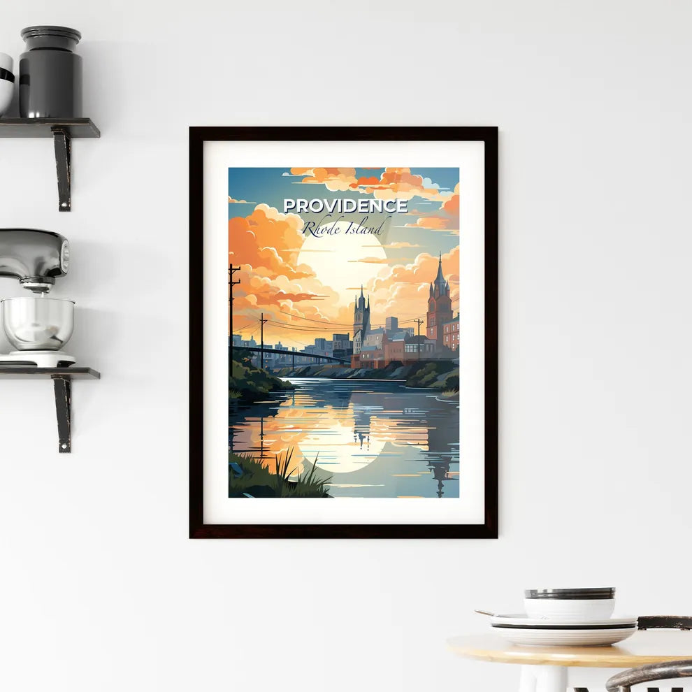 Providence, Rhode Island, A Poster of a river with a bridge and buildings in the background Default Title