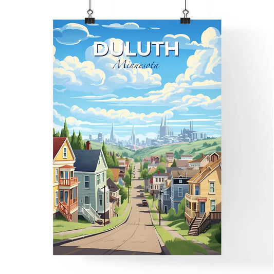 Duluth, Minnesota, A Poster of a street with houses and trees in the background Default Title