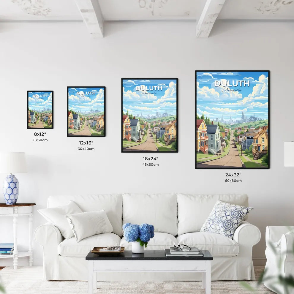 Duluth, Minnesota, A Poster of a street with houses and trees in the background Default Title