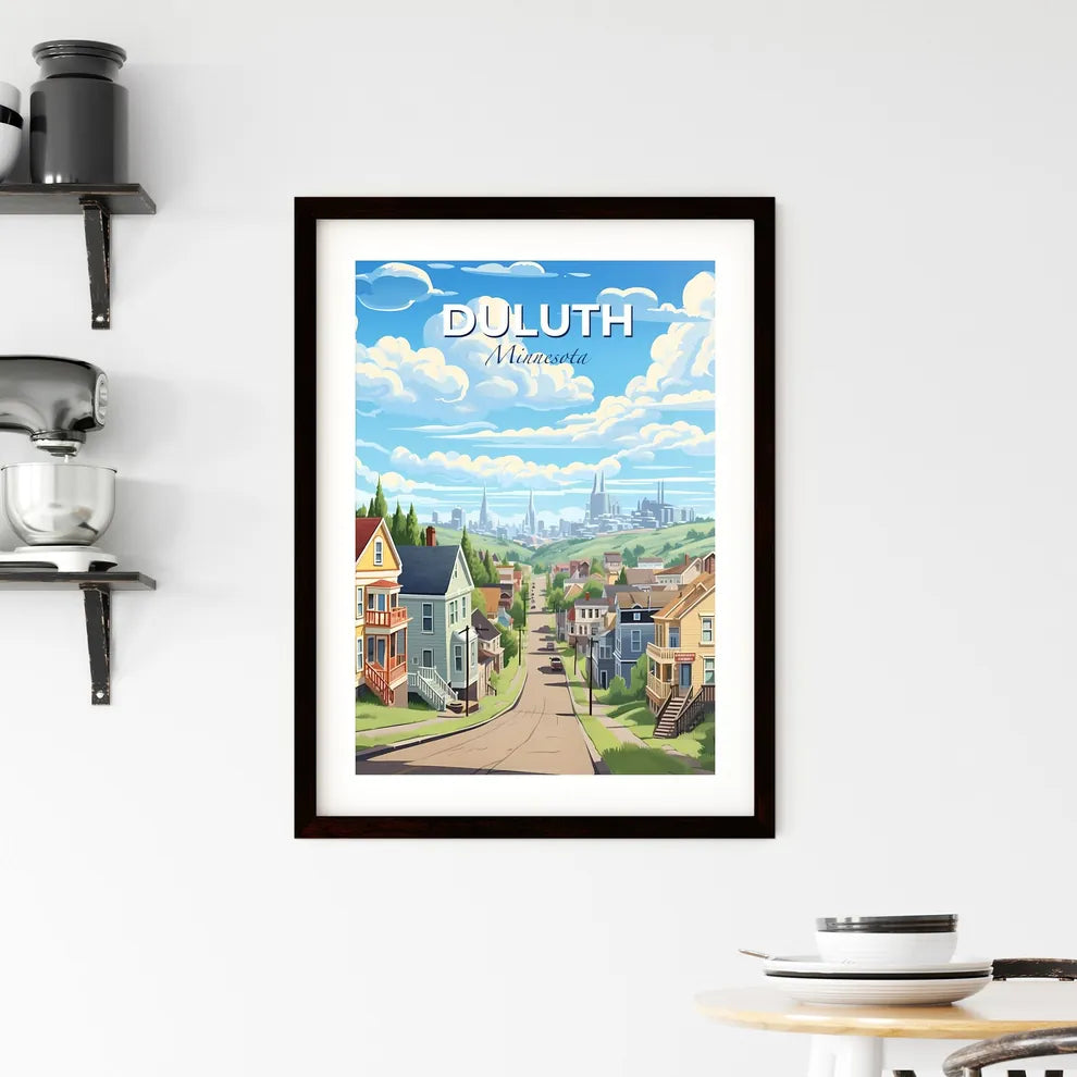 Duluth, Minnesota, A Poster of a street with houses and trees in the background Default Title