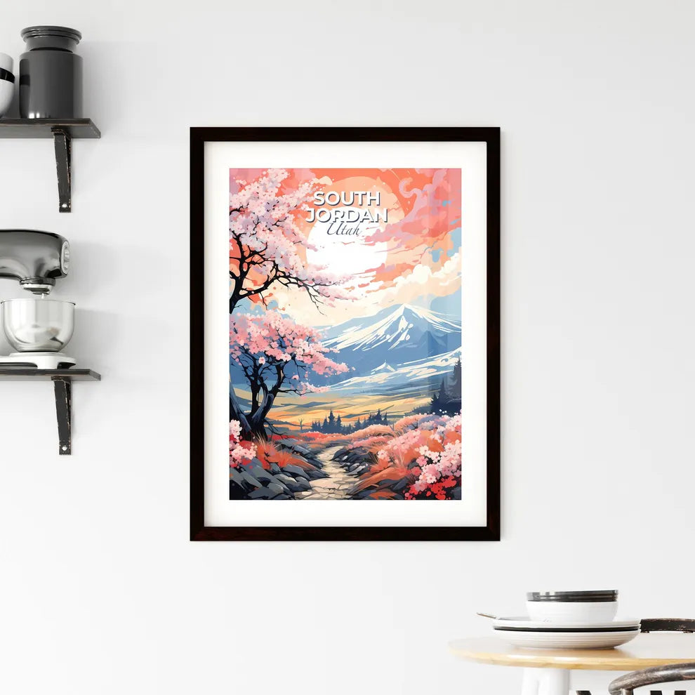 South Jordan, Utah, A Poster of a painting of a landscape with trees and mountains Default Title