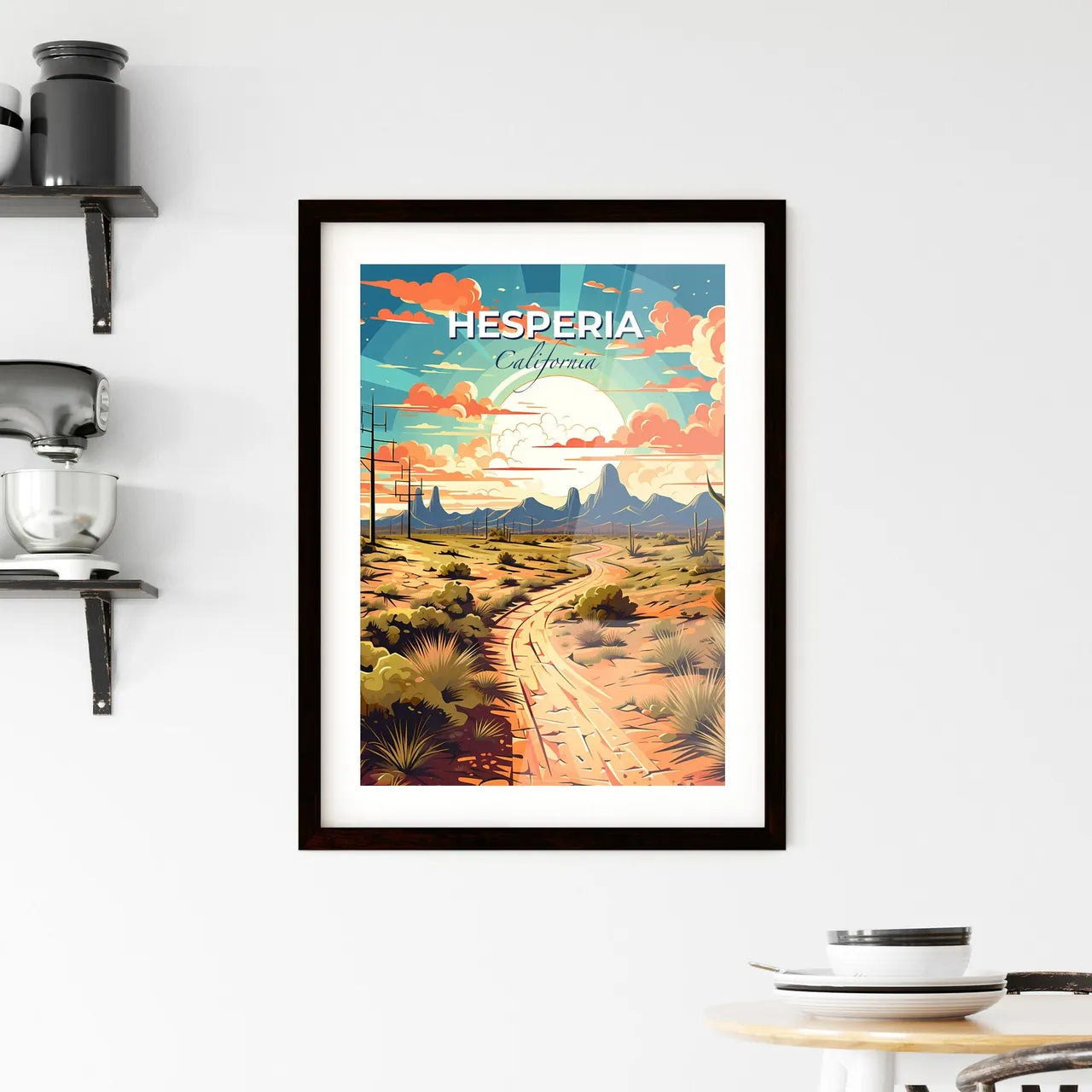 Hesperia, California, A Poster of a dirt road through a desert Default Title