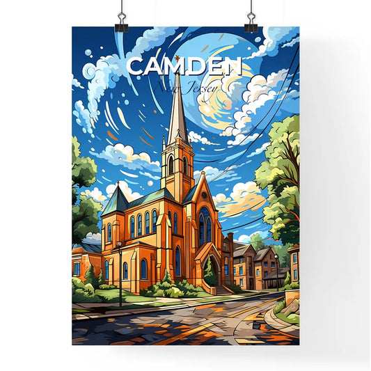 Camden, New Jersey, A Poster of a church with a steeple and trees Default Title