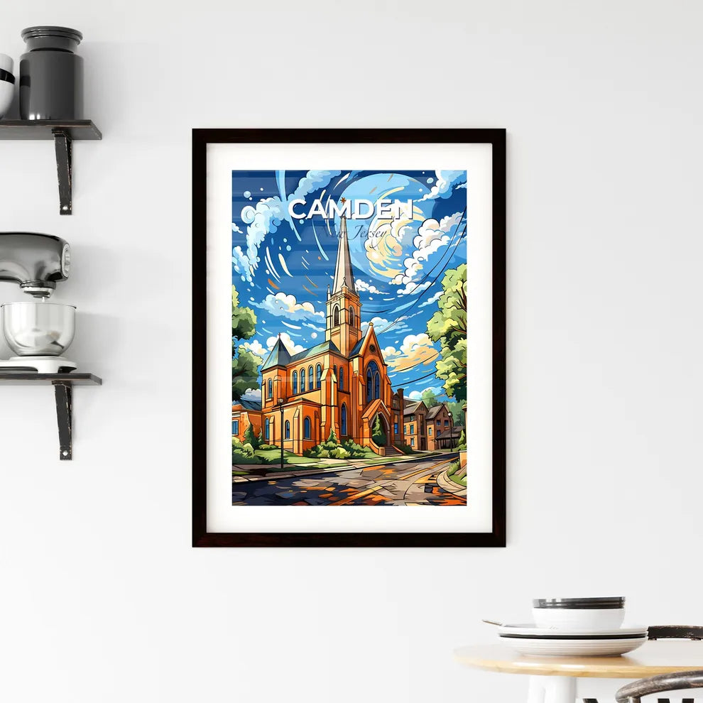Camden, New Jersey, A Poster of a church with a steeple and trees Default Title