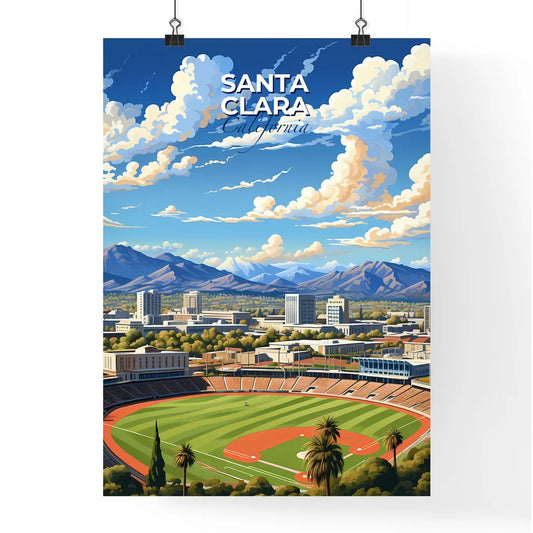 Santa Clara, California, A Poster of a baseball field with mountains in the background Default Title