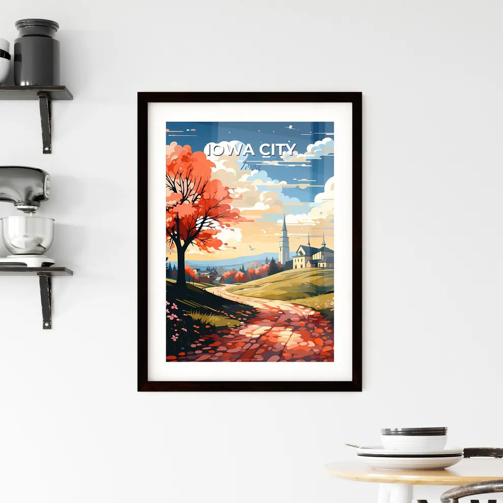 Iowa City, Iowa, A Poster of a painting of a road leading to a house Default Title
