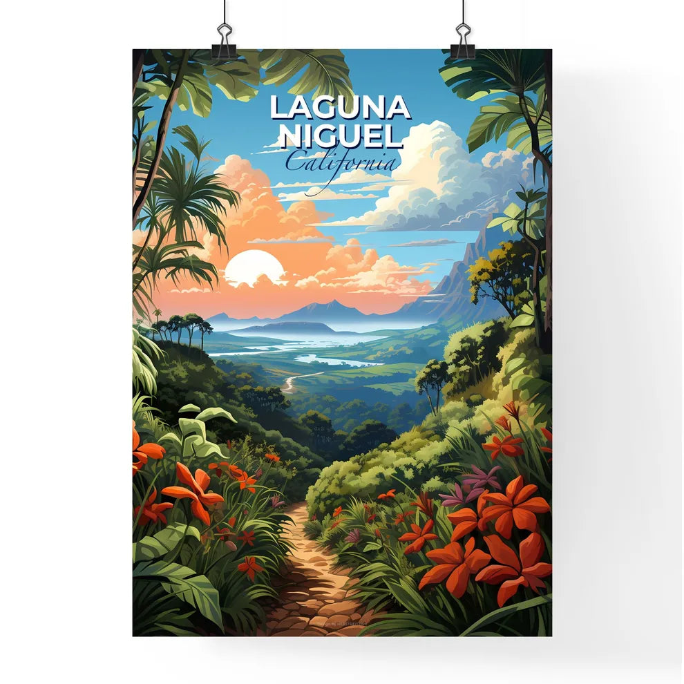 Laguna Niguel, California, A Poster of a landscape with a path and flowers Default Title