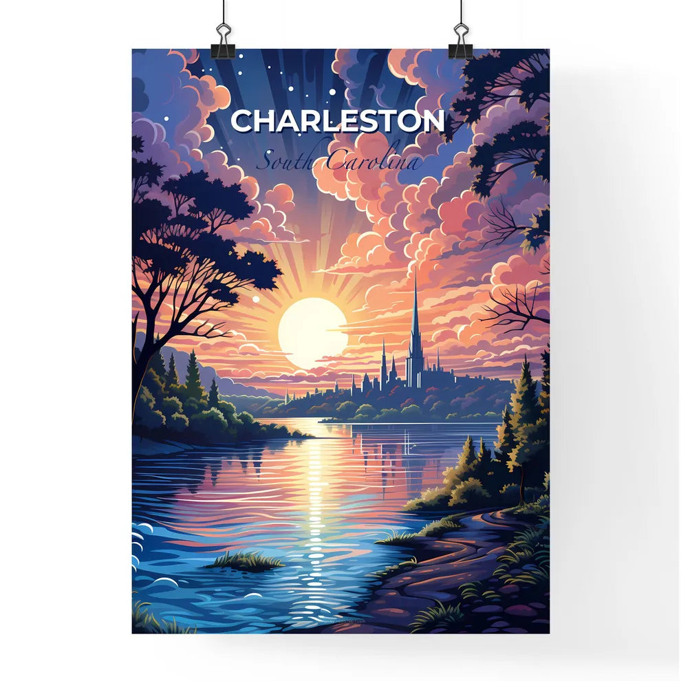 Charleston, South Carolina, A Poster of a sunset over a lake Default Title