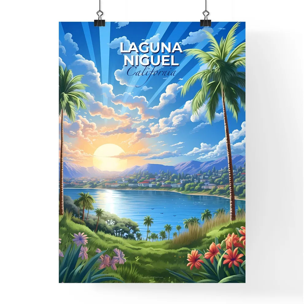 Laguna Niguel, California, A Poster of a landscape with a body of water and palm trees Default Title