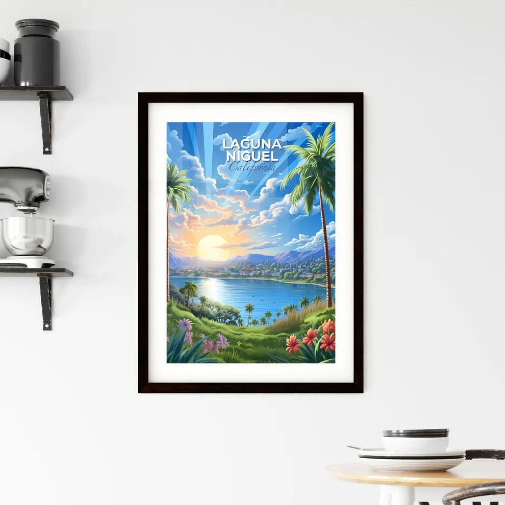 Laguna Niguel, California, A Poster of a landscape with a body of water and palm trees Default Title
