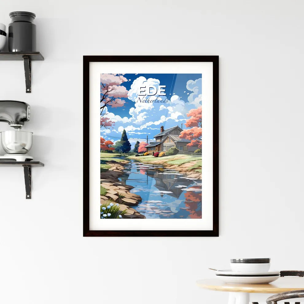 Ede, Netherlands, A Poster of a house near a river Default Title