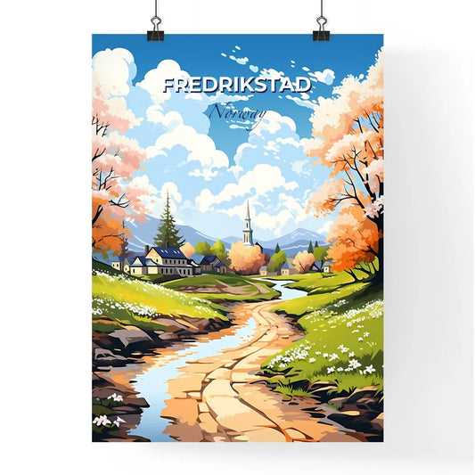 Fredrikstad, Norway, A Poster of a river running through a village Default Title