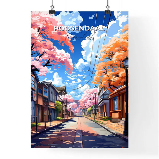 Roosendaal, Netherlands, A Poster of a street with houses and trees on the side Default Title