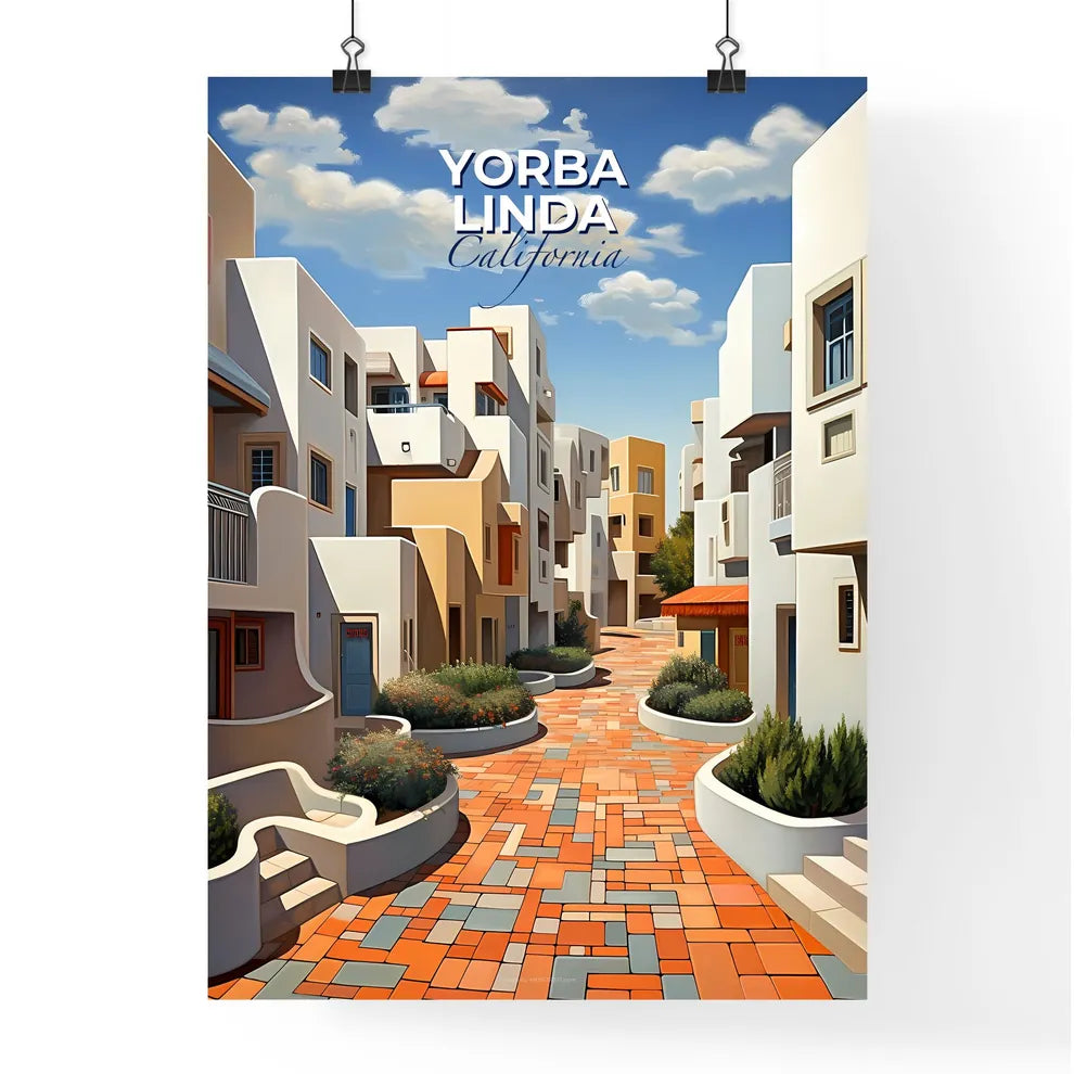 Yorba Linda, California, A Poster of a street with buildings and stairs Default Title