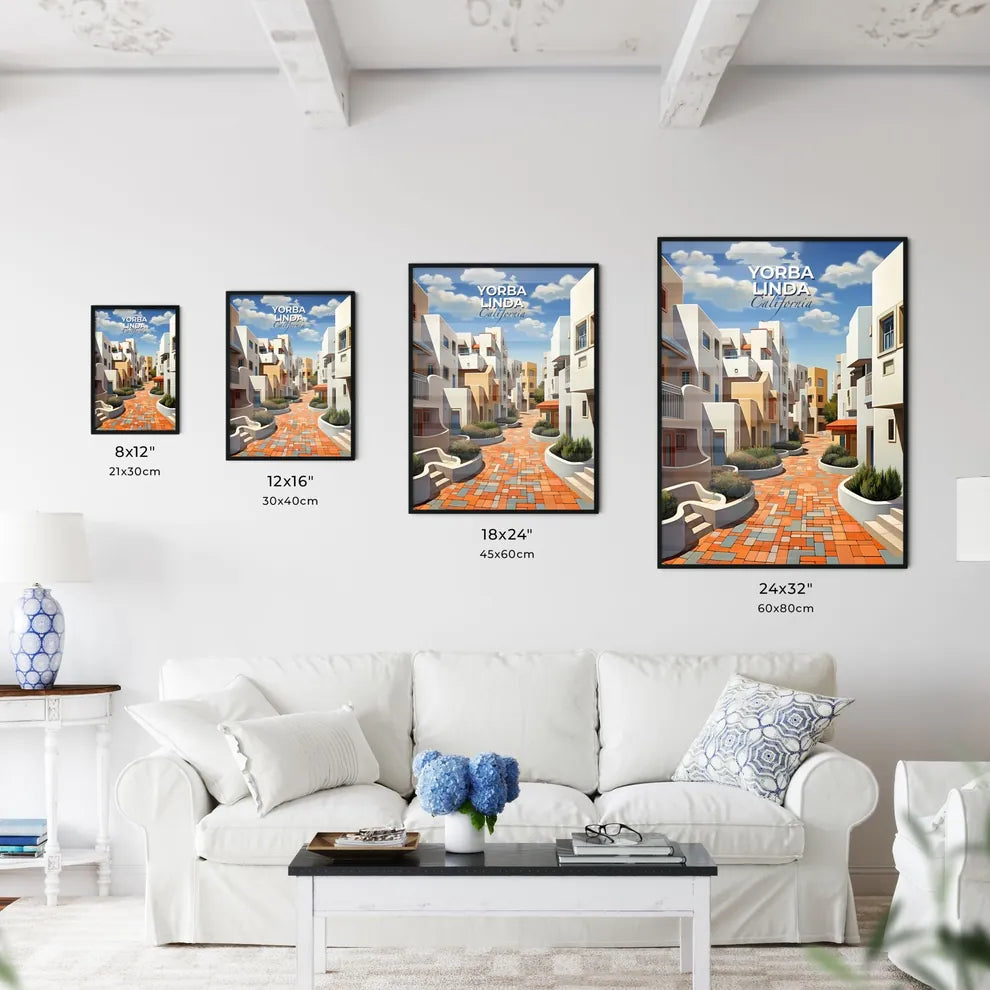 Yorba Linda, California, A Poster of a street with buildings and stairs Default Title