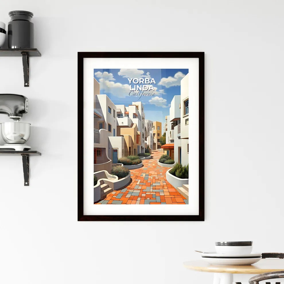 Yorba Linda, California, A Poster of a street with buildings and stairs Default Title