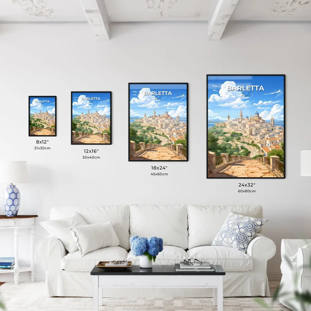 Barletta, Italy, A Poster of a stone walkway leading to a town Default Title