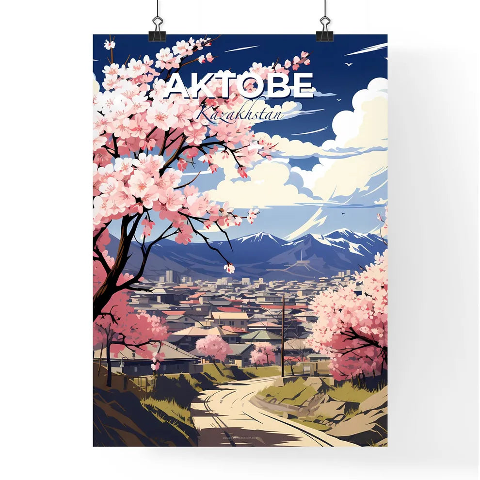 Aktobe, Kazakhstan, A Poster of a landscape with a road and trees and mountains Default Title
