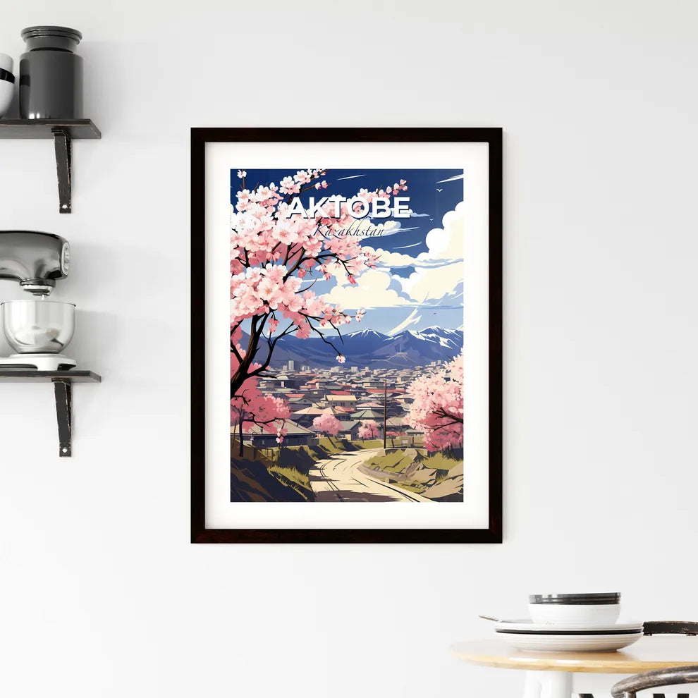 Aktobe, Kazakhstan, A Poster of a landscape with a road and trees and mountains Default Title