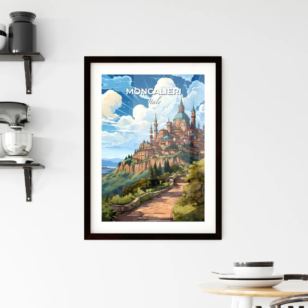Moncalieri, Italy, A Poster of a cartoon of a castle on a hill Default Title