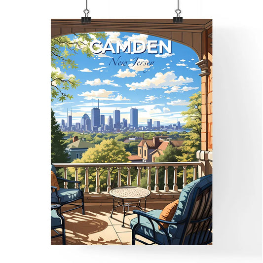 Camden, New Jersey, A Poster of a balcony with a view of a city and trees Default Title