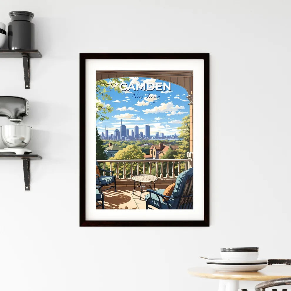 Camden, New Jersey, A Poster of a balcony with a view of a city and trees Default Title