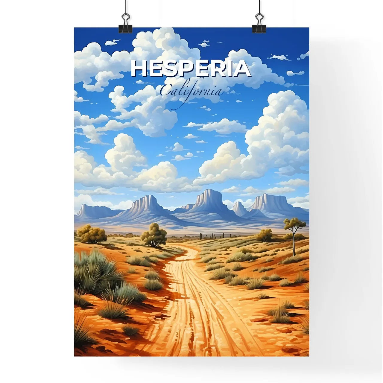Hesperia, California, A Poster of a dirt road through a desert Default Title