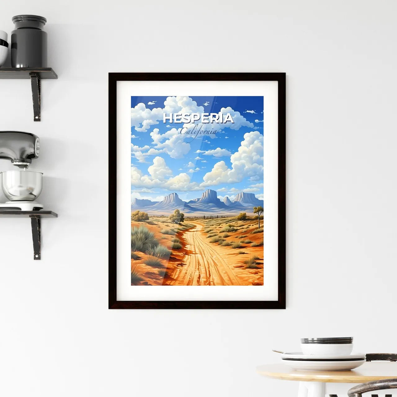 Hesperia, California, A Poster of a dirt road through a desert Default Title