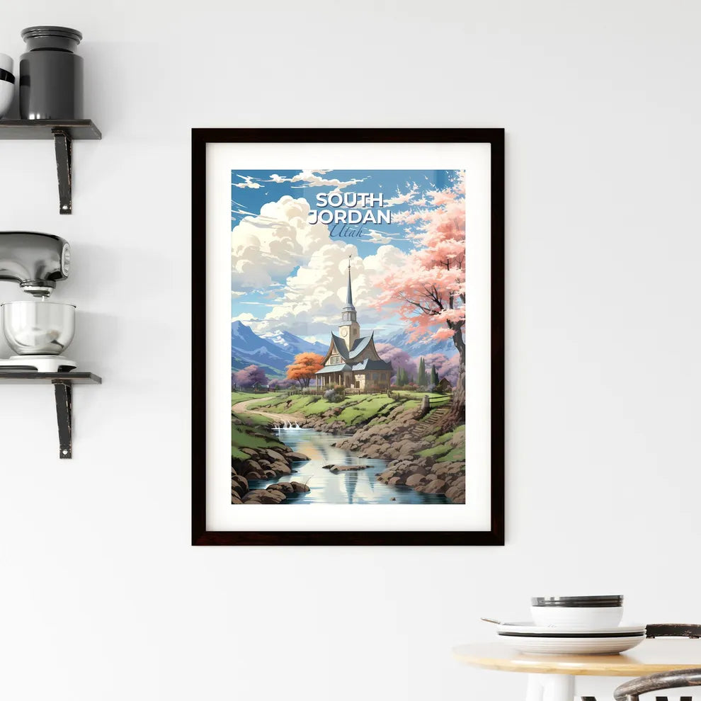 South Jordan, Utah, A Poster of a house with a steeple and a river in front of it Default Title