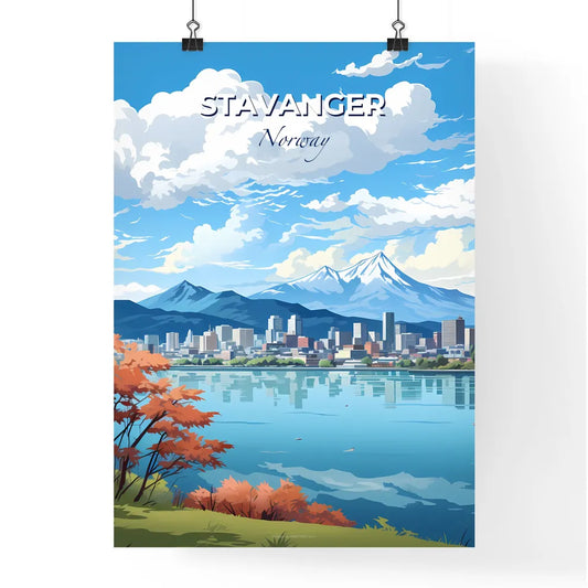 Stavanger, Norway, A Poster of a city by a lake Default Title
