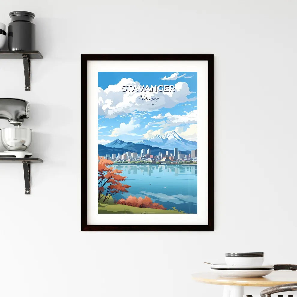 Stavanger, Norway, A Poster of a city by a lake Default Title